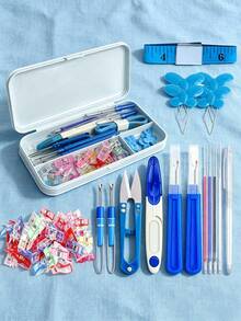 Sewing Tool Kit With Storage Box, Multi‑Color Sewing Accessories Set Including Sewing Clips, Seam Rippers, Thread Snips, Needle Threaders, Soft Measuring Tape, Portable Sewing Supplies For Clothing Repair, Quilting, Embroidery & DIY Crafts - Sewing Tool Box - View 5