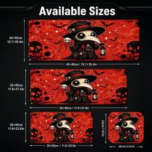 1pc Large Plague Doctor Mouse Pad, Cute Skull Bat Gothic Halloween Desk Mat, Non-Slip Gaming Keyboard Pad - View 5