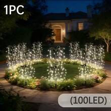 Solar Powered Firework Fairy Lights Warm White LED Lights Christmas Decorations Copper Wire Light Easy To Install Solar-Powered Auto On/Off Perfect For Shop Patio Paths & Lawns Garden Christmas Party Holiday - Ground-mounted Firecracker Lamp - View 8