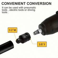6pcs Heavy Duty Anti-Loosening Impact Socket Adapter Set, Wrench Converter, Socket Adapter Kit, Pneumatic Impact Socket Connector, Socket Adapter, Wrench Adapter Set, Suitable For Ratchet Wrench And Standard Socket Wrench - A - View 6