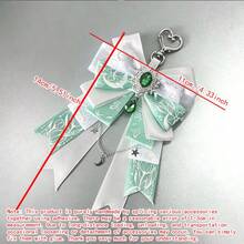 1pc Satin Ribbon Bow Bag Charm, Anime Fan Support Convention Concert Cosplay Mass-Produced Lolita Ita Bag Accessory, Lace Star Gauze Polka Dot Moon Star Pendant Chain Handmade Idol Fan Support Decoration Long Ribbon Style - A - View 10