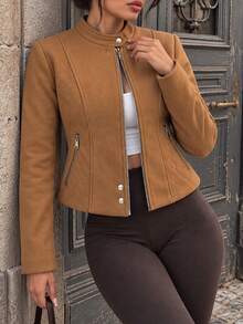 Women Coats - Camel - View 2