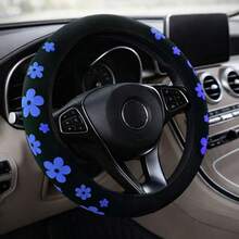 1 buah Sarung Setir Mobil Motif Bunga Wanita, Ukuran Universal 14,5-15 Inci, Pegangan Lembut, Nyaman, dan Anti Selip, Tanpa Cincin Dalam, Pelindung Setir Tahan Lama untuk Semua Musim, Aksesori Interior Sedan SUV yang Modis - Bunga busa 3D - View 8