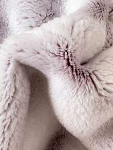 1pc Striped Print Faux Rabbit Fur Blanket, Soft Comfortable Warm Blanket For Home Decor, Suitable For Bed, Sofa, Office, Room Decoration, Dorm, Machine Washable - Mauve Purple - View 2