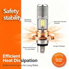 Heyword Bóng đèn pha LED Hayward H4 H6 BA20D T19 P15D cho xe máy, chiếu sáng xa/gần, 3570W, ánh sáng trắng 6000K, phù hợp cho xe tay ga, xe máy, xe đạp. - 1 cái - Xem 7
