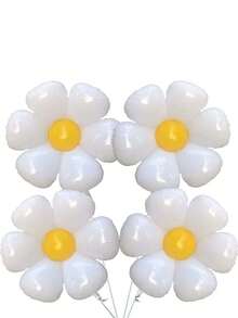 1pc Medium Daisy Balloons Large Flower Balloons White Daisy Party Decorations Large Foil Mylar Balloons Birthday Decorations Wedding Decorations - Multicolor - View 3