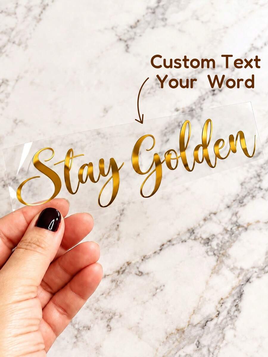 1/3/10pcs Customizable Personalized UV Text Stickers, Blessing Words & Slogan Stickers, Support Custom Text Content, Font Style & Exclusive Copy, Clear UV Printing, Suitable For Office Supplies, Storage Items, Luggage, Gift Packaging, Planner & Daily Item Decoration, Can Be Used For Text, Nickname, English Text, Commemorative Text, Birthday Wishes, Wedding Copy, Etc., Create Minimalist Unique Personalized Exclusive Decoration - Multicolor 2 - View 1