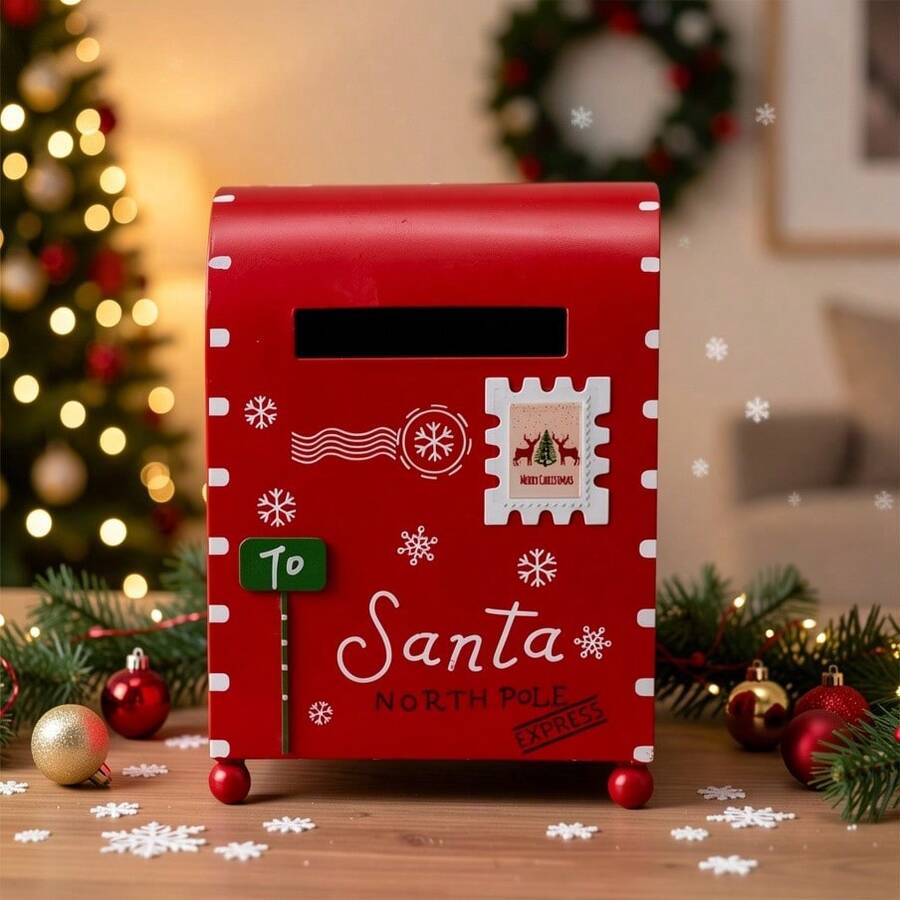 A Christmas Decorative Mailbox For Convenient Mail Collection In The Yard - 13.5*11.5*19.5cm - View 1