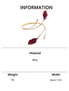 1pc/3pcs Red Starfish Shell Conch Open Adjustable Cuff Bracelet, Beach Vacation Ocean Style Beach Accessory - Burgundy - View 6