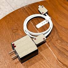 4pcs 2D Flat Design Sweater Texture Bow Phone Charger Protection Set, Charger Head Cover + Cable Protector + Storage Rope, Compatible With Iphone 20W/18W Charger - Multicolor - View 1