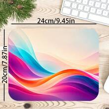 1pc Colorful Abstract Wave Mouse Pad, Vibrant Gradient Rainbow Curves Extended Desk Mat For Home Office And Gaming - View 16