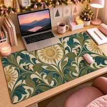 1pc Vintage Sun Floral Large Desk Mat, Non Slip Extended Mouse Pad, Art Nouveau Aesthetic Desktop Decor - View 3