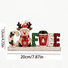 1件裝聖誕老人咖啡桌裝飾，3D COFFEE字母裝飾品附雪花馬克杯與水牛格紋，鄉村風聖誕裝飾，適用咖啡吧、廚房檯面、節日家居裝飾、聖誕咖啡裝飾 - 聖誕咖啡3 - 查看 10