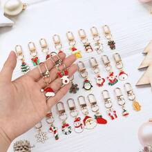 25pcs Christmas Series Alloy Keychains, Perfect Practical Design, Suitable For Various Christmas Gift Pendants, Keys And Bag Accessories, Ideal Small Gifts For Christmas Party Decoration - Multicolor - View 8