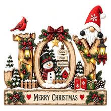 Christmas Santa Claus Snowman Reindeer Wooden Figurines Christmas Desktop Atmosphere Decoration Gift - 1PC - View 11