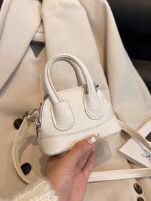 This Single-Pack Of , Cute Candy-Colored Mini Seashell Bag With A Lychee Pattern Is A Pu Crossbody Bag Perfect For Everyday Use. - Multicolor - View 6