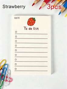 Cute Fruit Daily Planner To-Do List, Notebook Paper Stationery - Multicolor - View 30