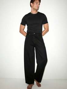 Men's NESHIE Men's Balloon Fit Black Jeans - Black - View 4