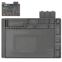 Professional Tool Organizer: Silicone Tray With Welding Pads.  17.7*11.8". Features Strong Magnetic Attraction, Easy Cleaning,  Compartmentalized Storage.  For Organizing Precision Tools Maintaining Them Properly. Multifunctional Tool Maintenance Pad - gray - View 10