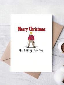 1pc Christmas Greeting Card For Best Friend, Brother – Pop Culture Character Cartoon Art, Festive Holiday Humor, Thickened, With Envelope - A - View 10