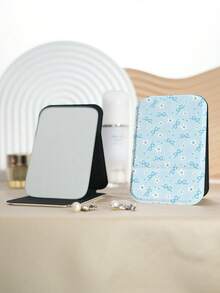 1PC Millennium Y2K Series Portable Vanity Mirror, Foldable Lightweight Ultra-Thin Convenient Hand Mirror, Durable PU Leather, Suitable For Multiple Scenarios And All People, Mini Desktop Mirror, Pocket Mirror, Cartoon Bow Heart Flower Pattern Design, Exquisite Delicate Structure, Durable Reliable Drop-Resistant, Easy To Carry, Handheld Makeup Mirror, 180° Flip Cover, Multi-Functional Mini Mirror, Compact Mirror, Mirrors, Daily, Holiday, Birthday, Valentine's Day, Mother's Day - Multicolor - View 9