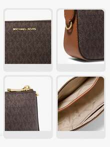 Michael Kors Jet Set Medium Classic Bag, Fashionable Metal Chain Women's Shoulder Bag, Zipper Wallet Elegant Handbag, Suitable For Daily, Gift, Shopping, Party - Dark Brown - View 5