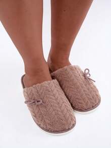 Women's Casual Warm Indoor Slippers For Daily Wear - Beige - View 2