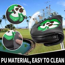 1PC Skull Clover Embroidery Golf Putter Head Cover, Black Shell, Magnetic Closure, Skull Inside Clover Pattern, Soft Inner Lining,Stylish Golf Accessory - Multicolor - View 5