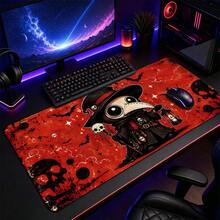 1pc Large Plague Doctor Mouse Pad, Cute Skull Bat Gothic Halloween Desk Mat, Non-Slip Gaming Keyboard Pad - View 10