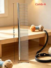 1pc Stainless Steel Pet Grooming Brush, Suitable For Long And Thick Fur, 16cm Length, Designed For Dogs And Cats, Easily Detangles And Gently Removes Shedding Hair, Also Can Be Used As A Flea Comb - Multicolor - View 11