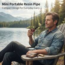 Men's Mini Resin Pipe, Portable Practice Pipe, Vintage Style Smoking Accessory, Compact Home Pipe, Birthday Gift For Friends, Halloween Gift, Christmas Gift, Holiday Gift For Men - A - View 4