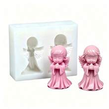 Unisex Angel Set Silicone Candle Mold, DIY Praying Girl Portrait Aromatherapy Candle, Plaster, Cement, Craft Resin Decor, Epoxy Resin Jewelry, Soap Making Mold, Handmade Craft Materials, Home Gift - 83002849 - View 3