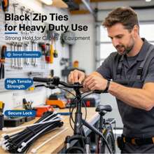 100pcs Self-Locking Nylon Cable Ties, White/Black Optional, Reinforced Binding Straps, Invisible Ties, Suitable For Motorcycle Fixing, Multi-Scenario Use, Cable Management, Party And Outdoor Use - Buckle-style - View 2