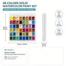 98 Colors Pearl Powder Solid Watercolor Paint Set, Dunhuang & Metallic Tones, Suitable For Floral Arrangement, Calligraphy, DIY Model Making - Multicolor - View 12