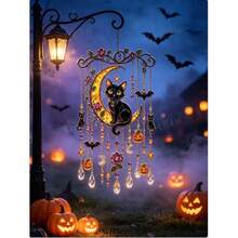 Halloween Light-Catching Wind Chime Hanging Decor, Suitable For Home Yard, Wall Hanging Decoration, Halloween Party, Autumn Home Decor And Holiday Window Decoration - A - View 6