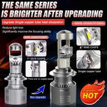 2pcs Mini Projector H7 H4 LED Car Headlight Bulbs CANBUS H11 H9 9005 HB3 9006 HB4 Auto Lamps Bulb Len Kit Fog Light 6000K 12V, Without Battery - A80 - View 7