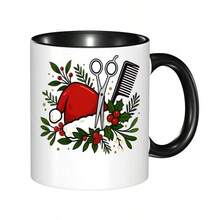 11oz Ceramic Coffee Mug With Heat Insulation And Reusable Christmas Hat, Hair Accessory Tool, Holiday Decoration, Ideal Gift For Coffee Lovers, Cafes And Restaurants - Multicolor - View 1