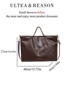 1pc Solid Color PU Leather New Women's Bag, Shoulder Bag, Crossbody Bag, Fashion Square Handbag, Adjustable Shoulder Strap, Autumn/Winter New Style, Suitable For Commuting, Shopping, Dating - Coffee - View 8