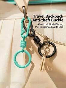 1/2/6pcs Anti-Theft Zipper Pull Universal Anti-Theft Lock, Anti-Theft Backpack Lock, Luggage Lock And Portable Anti-Opening Zipper Pull, Also Suitable As Travel Accessories And Student Supplies - Multicolor - View 2