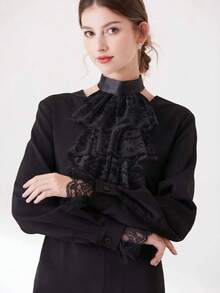3pcs Victorian Style Detachable Collar And Cuffs Set, Women's Ruffle Collar Accessories, Halloween - Multicolor - View 8