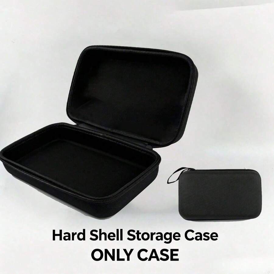 Hard Shell Electronic Organizer Bag, Portable Travel Cable Storage Box With Handle And Inner Mesh Pocket, Suitable For Earphones, Mouse - Black - View 1