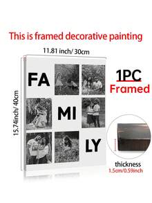 1pc Personalized Family Photo Collage Custom Poster, A Customized Wall Art Gift Featuring 6 Pictures, A Modern Home Decoration Piece Pictures Custom Photo, Suitable For Giving On Birthdays Or Mother's Day, Customizable Things, Optional Frame - Multicolor - View 12