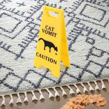 5pcs Cat Vomit Warning Signs, Double-Sided Printing, Funny Cat Warning Sign Decor, Mini Desktop Warning Signs, Perfect Gag Gift For Cat Lovers And Humor Enthusiasts - Sign - View 5