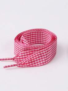Colorful Plaid Flat Shoelaces, Polyester Woven Creative Checkered Sports Shoelaces, Suitable For White Sneakers And Board Shoes - Multicolor - View 6