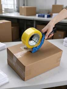 1 cái dụng cụ cắt và dán băng keo đóng gói kèm cuộn băng keo 30m, dụng cụ đóng thùng carton cầm tay, phù hợp cho gia đình, kho hàng, chuyển nhà, vận chuyển, đóng gói, văn phòng, thương mại điện tử, đóng gói kiện hàng, cắt và dán băng keo thùng carton - nhiều màu - Xem 2