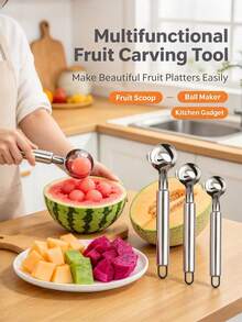 1pc Creative Stainless Steel Peeler - Suitable For Fruits And Vegetables Stainless Steel Peeler, Ball Scoop And Pitter - Easy To Use Kitchen Tool For Home And Restaurant, Kitchen Essential, Dorm Practical Tool, Mother's Day And Easter Kitchen Supplies, Home Essential, Perfect Christmas Gift - Multicolor - View 1