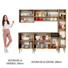 Madesa Emilly Sky Modular Complete Integral Kitchen With Brown/Black Countertop - Brown and Black - View 5