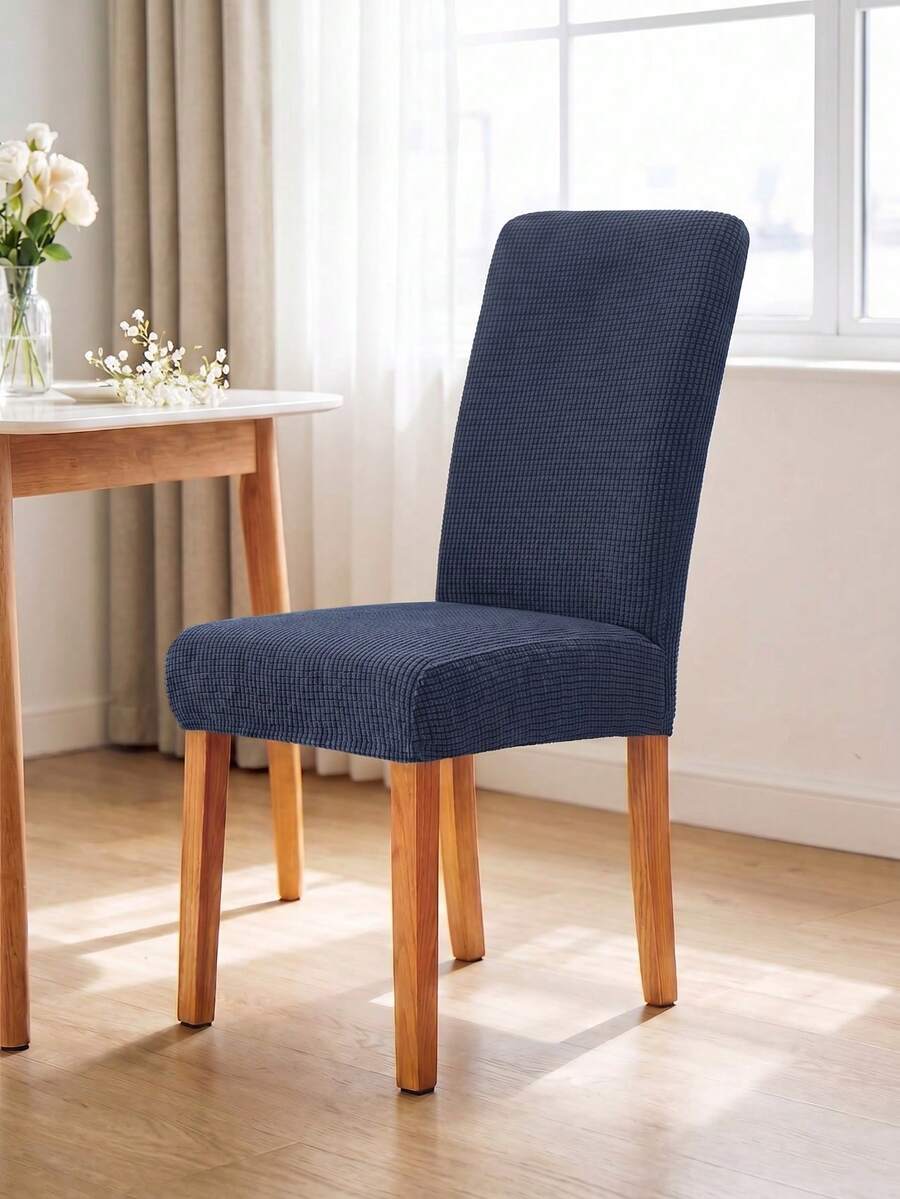 VENECIA 4-Piece Elastic Chair Cover Set (L) Simple Plaid Pattern - Dust-Proof - Various Colors