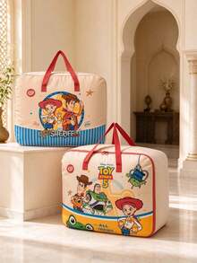 Disney Mickey Mouse Print Foldable Storage Bag With Handle, Large Capacity Clothes Organizer, Dustproof Moisture-Proof Wardrobe Organizer For Quilt Blanket Bedding, Space Saving Moving Bag, Portable Travel Essential, Large Storage Box For Bedroom - View 2