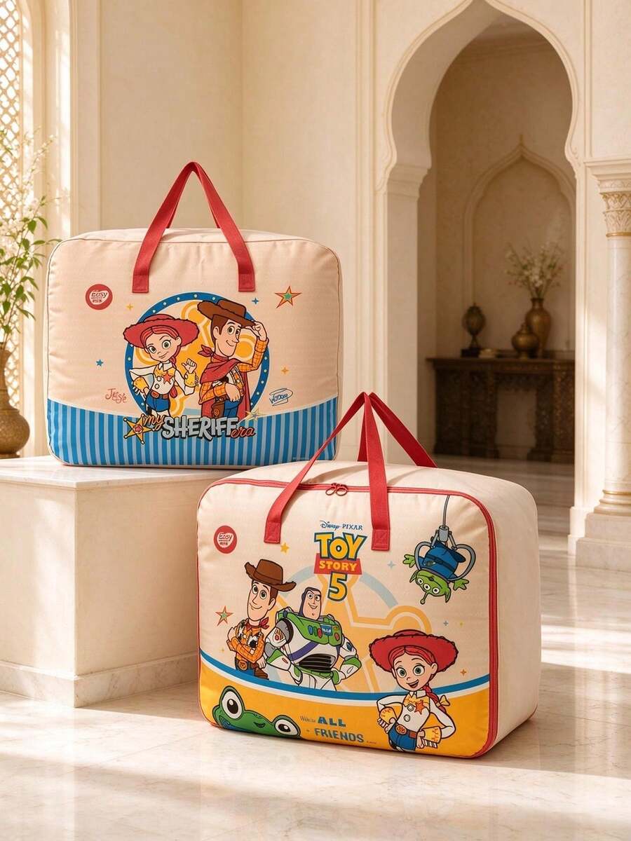 Disney Mickey Mouse Print Foldable Storage Bag With Handle, Large Capacity Clothes Organizer, Dustproof Moisture-Proof Wardrobe Organizer For Quilt Blanket Bedding, Space Saving Moving Bag, Portable Travel Essential, Large Storage Box For Bedroom